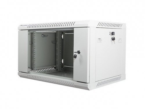 Lanberg Szafa instalacyjna wisząca 19&#039;&#039; 6U 600X450mm szara (drzwi        szklane)