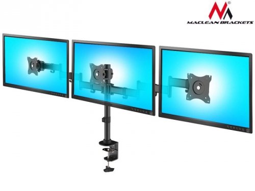 Maclean Uchwyt biurkowy na 3 monitory LCD podwójne ramiona MC-691 13&quot;-27&quot; 8kg