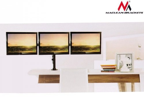 Maclean Uchwyt biurkowy na 3 monitory LCD podwójne ramiona MC-691 13&quot;-27&quot; 8kg