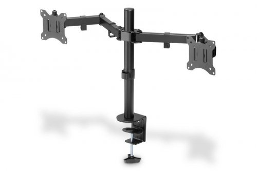 Digitus Uchwyt biurkowy podwójny z zaciskiem 2xLCD max. 32&quot; max. Obciążenie 2x 8kg uchylno-obrotowy czarny