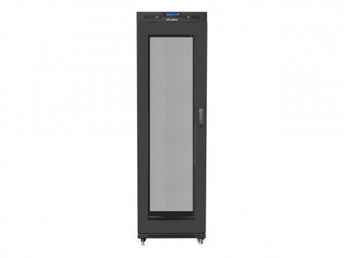 Lanberg Szafa instalacyjna rack stojąca 19 42U 600x800 czarna, drzwi perforowane lcd (flat pack)