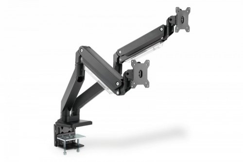 Digitus Ramię biurkowe podwójne z zaciskiem, 2xLCD, max. 35&quot;, max. obciążenie 2x15kg, ze sprężyną gazową