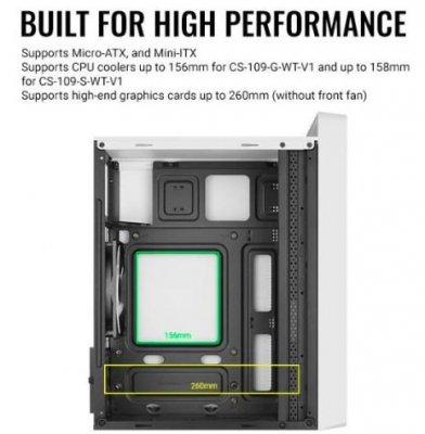 AeroCool Obudowa CS-109 RGB USB 3.0 Mini Tower biała