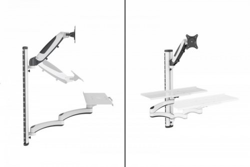 Digitus Ramię naścienne pojedyncze 1xLCD + klawiatura, max. 32&quot; i 8kg uchylno-obrotowe 360° (PIVOT)