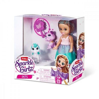 ZURU Sparkle Girlz Lalka Księżniczka 4,7 cala ze zwierzątkami