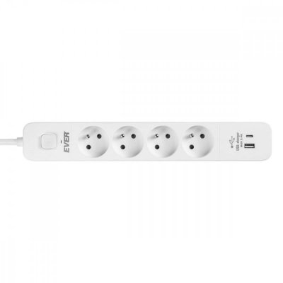 EVER Listwa antyprzepięciowa PROTECT 4PL 1A1C USB T/LZ12-PRO015/1000