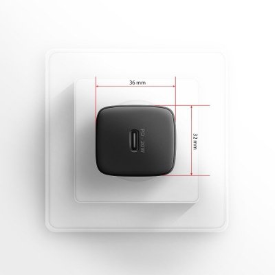 AXAGON ACU-PD20 Ładowarka sieciowa PD 20W, 1x port USB-C, PD3.0/QC3.0/AFC/FCP/Apple Czarna