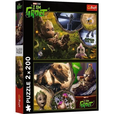Trefl Puzzle 2x200 elementów Ja jestem Groot Guardians Marvel