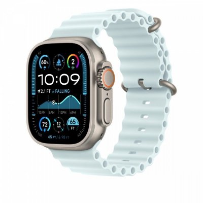 Apple Przedłużka do paska Ocean w kolorze mroźnego błękitu do koperty 49 mm - elementy z tytanu w kolorze naturalnym