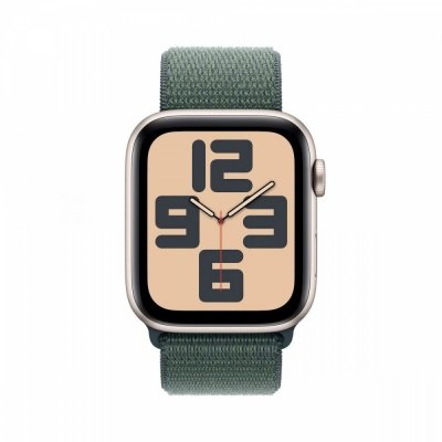 Apple Watch SE GPS + Cellular, koperta 40 mm z aluminium w kolorze księżycowej poświaty z opaską sportową w kolorze górskiego je