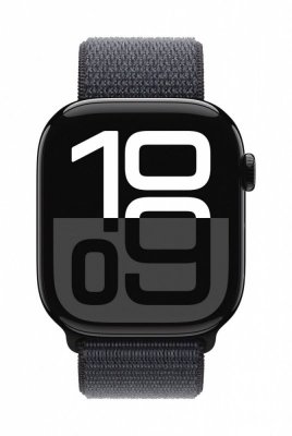 Apple Watch Series 10 GPS + Cellular, koperta 46 mm z aluminium w kolorze onyksu z opaską sportową w kolorze atramentowym