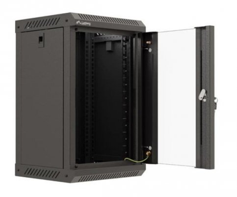 Lanberg Szafa instalacyjna rack wisząca 10 cali 9U 300x300 czarna