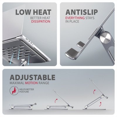 AXAGON STND-LQ Podstawa do laptopów aluminiowa 10-16&quot; cali, regulowane kąty nachylenia