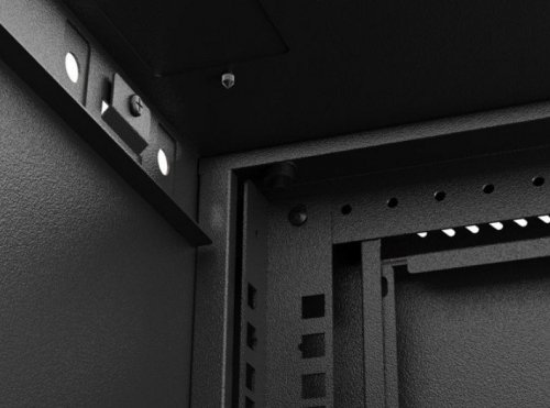 Lanberg Szafa instalacyjna rack wisząca 19" 6U 540x350 czarna drzwi  przeszklone ( flat pack)
