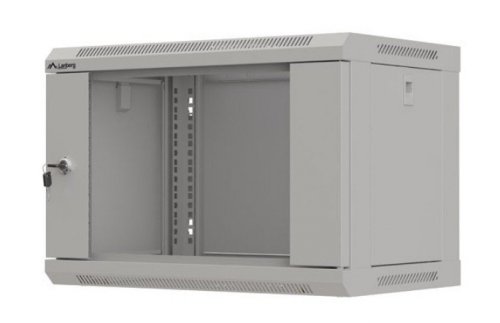 Lanberg Szafa instalacyjna rack wisząca 19&quot; 6U 540x350 szara drzwi przeszklone ( flat pack)