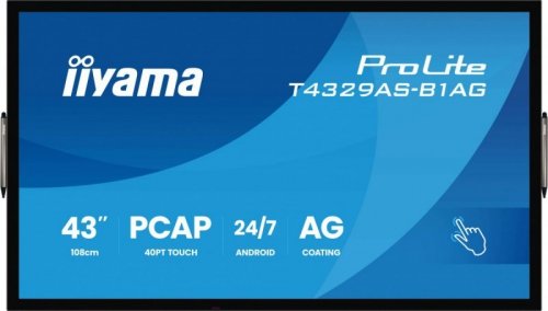 IIYAMA Monitor 43 cale T4329AS-B1AG VA,4K,HDMIx2,USB-C,RJ45,2x10W,WiFi,     Android 14, Signal FailOver, Whiteboard, iiSignage (