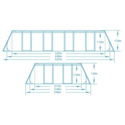 Basen ogrodowy stelażowy 488 x 244 x 122 cm 12w1 Bestway 56670