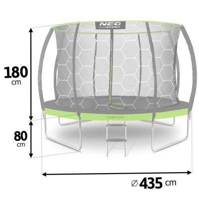 Trampolina ogrodowa profilowana 14ft/435cm z siatką wewnętrzną Neo-Sport
