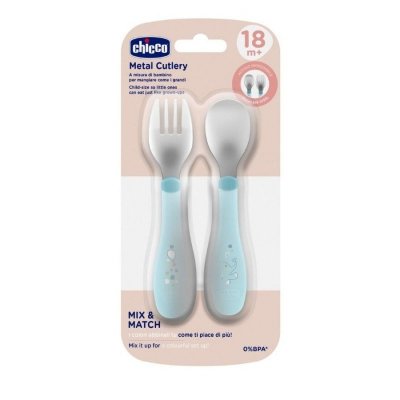 Sztućce metalowe turkusowe 18m+