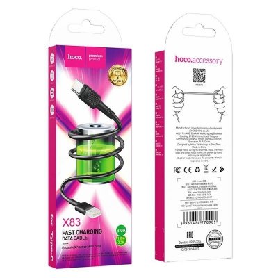 Kabel USB A do USB C Hoco 3A 1 m X83 czarny