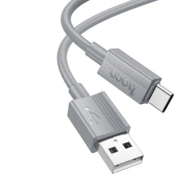 Kabel USB A do USB C Hoco 3A 1 m X107 szary