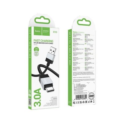 Kabel USB A do USB C Hoco 3A 1 m X110 czarny