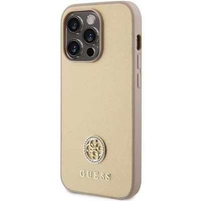 GUESS futerał do IPHONE 15 Pro GUHCP15LPS4DGPD (Strass Metal Logo) złoty
