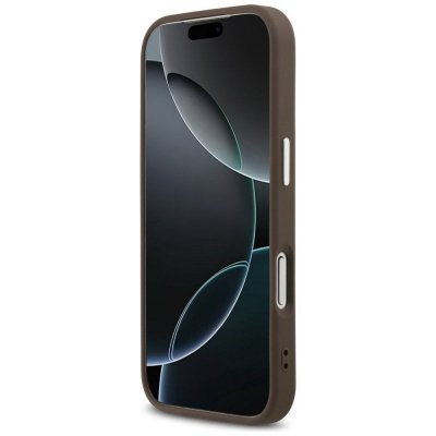 GUESS futerał do IPHONE 17 Pro kompatybilny z MagSafe GUHMP17LP4TSRCMW (PU 4G W/Triangle Logo SL) brązowy