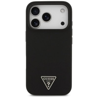 GUESS futerał do IPHONE 17 Pro kompatybilny z MagSafe GUHMP17LSCTRLMK (Silicone W/ Triangle Logo) czarny