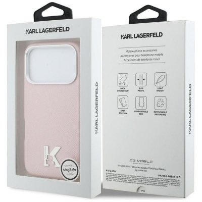 KARL LAGERFELD futerał do IPHONE 17 Pro kompatybilny z MagSafe KLHMP17L5PGFKHGP (PU FW W/ KHead Logo) różowy