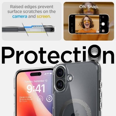 SPIGEN futerał ULTRA HYBRID MAG kompatybilny z MagSafe do IPHONE 16 carbon fiber