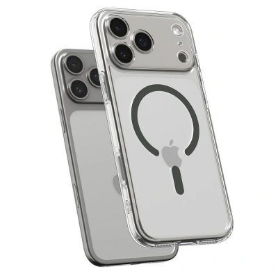 SPIGEN futerał ULTRA HYBRID MAG kompatybilny z MagSafe do IPHONE 17 Pro Max clear graphite