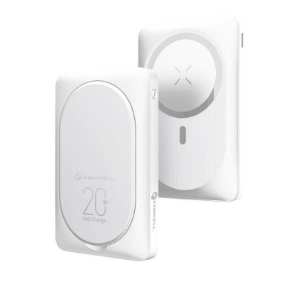 Powerbank zgodny z MagSafe Forcell F-Energy MagStand F10K2 QC3.0 PD 5A 20W 10000 mAh biały