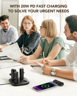 Powerbank Veger Pogo (W007CK) zestaw 4 x 5000 mAh czarny