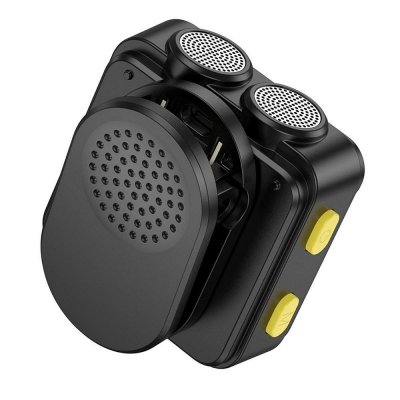 Mikrofon krawatowy bezprzewodowy Lightning / USB C Hoco 2 szt L17 czarny