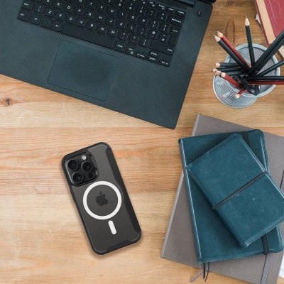 Etui z klapką na iPhone 14 PLUS Smart Mag zgodne z MagSafe czarne