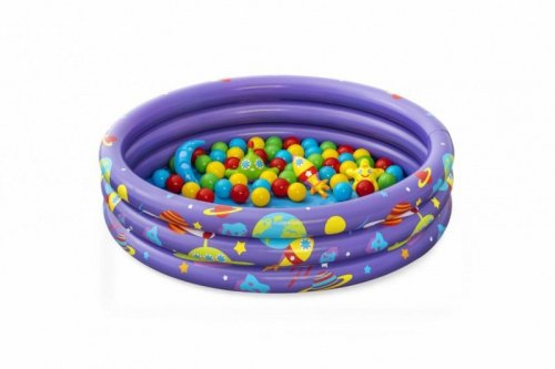 Dmuchany Basen 2w1 Kosmos dla dzieci 2+ BESTWAY 102x25cm + 50 Piłeczek + 4 Zabawki