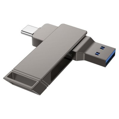 Pendrive 128GB USB 3.2 (USB A + USB C) Hoco UD15 szary