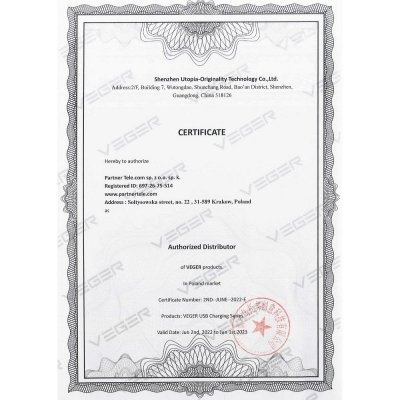 Powerbank Veger L11 (W1087) 10000 mAh czarny