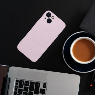 Futerał do iPhone 14 PRO Silicone Mag Cover zgodny z MagSafe różowy