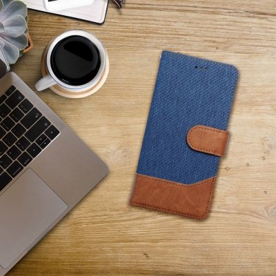 Etui z klapką na Samsung A20e Jeans Book niebieskie