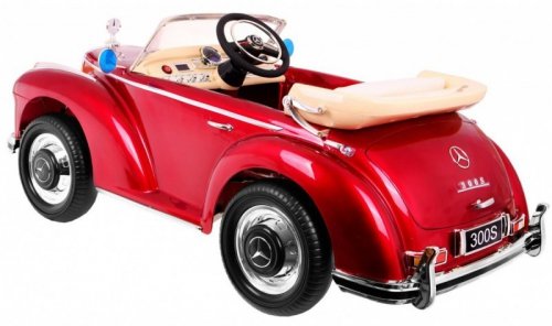 Mercedes Benz 300S Retro dla dzieci Lakier Czerwony + Pilot + EVA + Wolny Start + LED MP3
