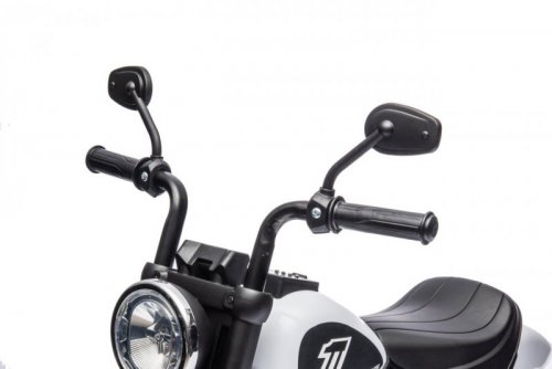 Motorek Chopper FASTER na akumulator dla dzieci Biały + Radio FM + Panel audio + LED