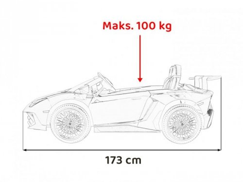 Auto Lamborghini Aventador SV na akumulator dla 2 dzieci Szary + Pilot 2,4 GHz + Pianka EVA + Audio LED