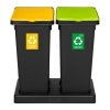 Kosz FLAP BIN 53L czarny / pokrywa żółta / plastik metal 