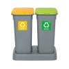 Kosz FLAP BIN 20L szary / pokrywa zielona / szkło 