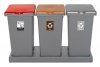 Kosz FLAP BIN 75L szary / pokrywa srebrna / zmieszane 