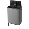 Kosz TOUCH BIN HI BO 2x30L Mineral Concrete Grey