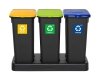 Kosz FLAP BIN 20L czarny / pokrywa niebieska / papier