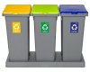 Kosz FLAP BIN 53L szary / pokrywa żółta / plastik metal 
